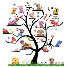 Cartoon Animals in tree