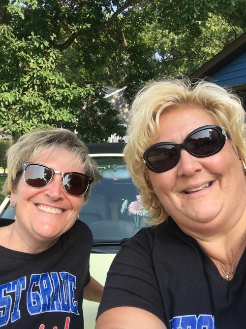 Selfie of two women in sunglasses