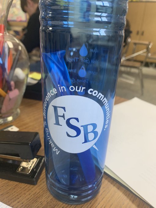 Farmers State Bank water bottle