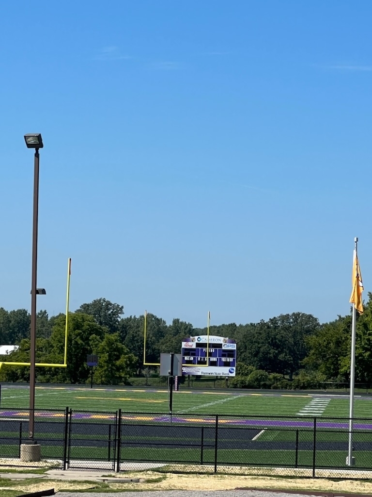 football field and scoreboard 