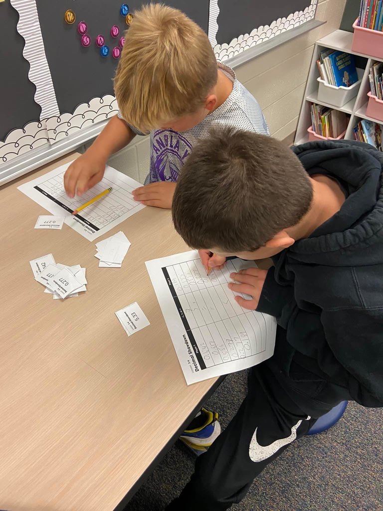 Our fifth graders have been working on using place value to compare decimals. They played a review game before their first math test of the year!