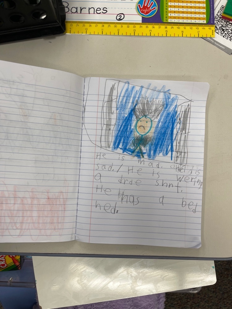 A response to reading sample from a student’s reader’s notebook  