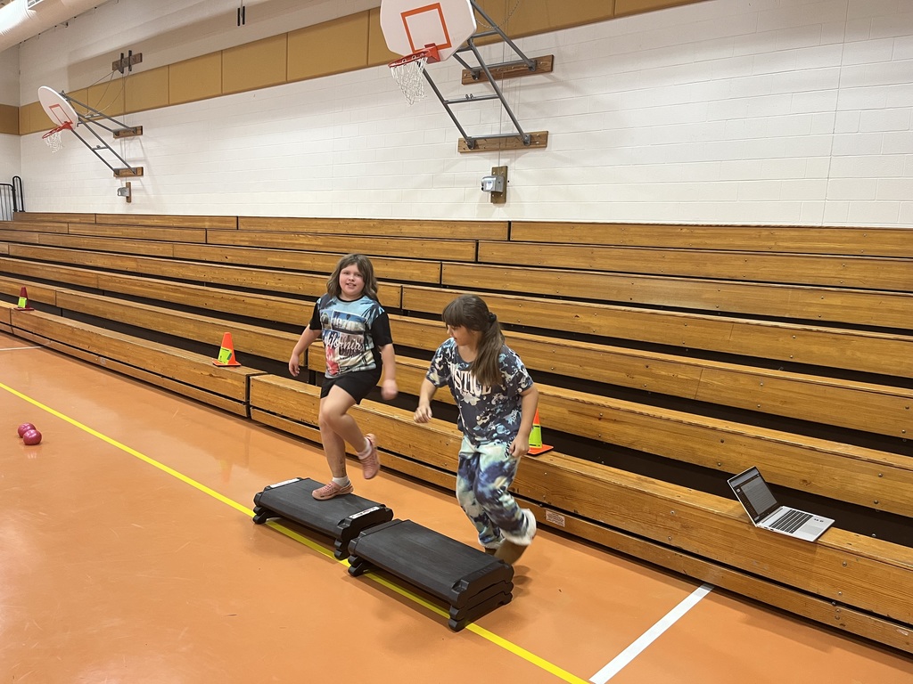 Students complete circuit workout.